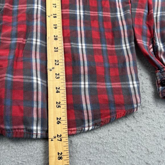 Denim & Supply Red White Blue Plaid Long Sleeve Collared Button Shirt Women’s XL - Picture 7 of 11